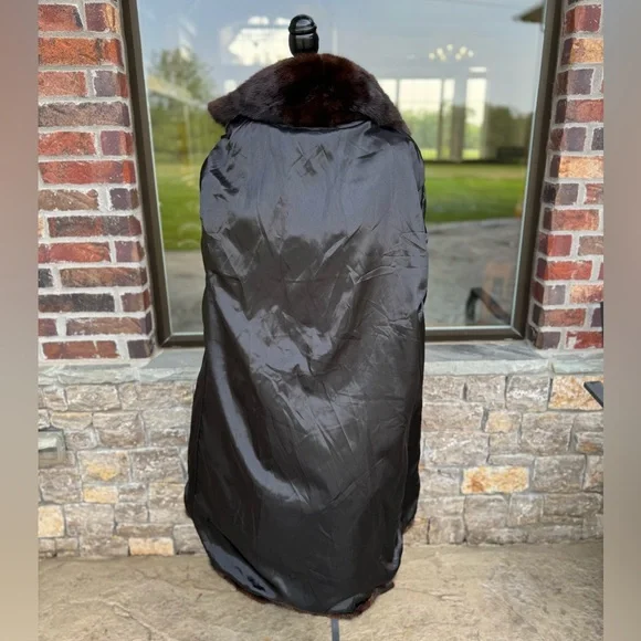 Vintage Mahogany Mink Fur Over Coat Real Fur Coat Brown - Picture 10 of 11